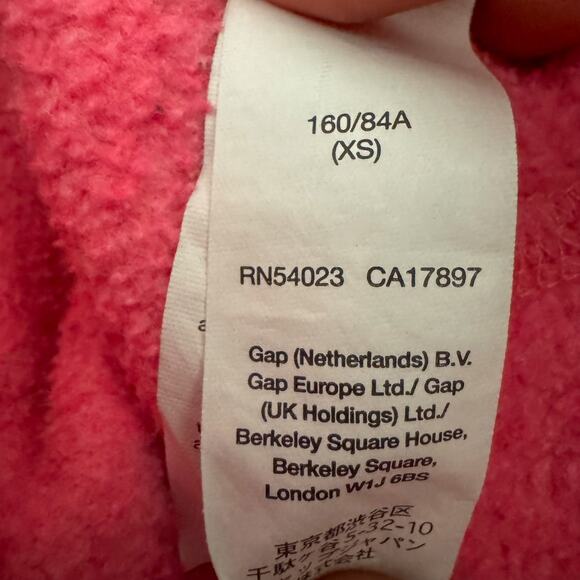 Vintage GAP Y2K Hot Pink Fleece Zip Up Hoodie | Thumbhole Cuffs (Size XS) - Picture 3 of 6